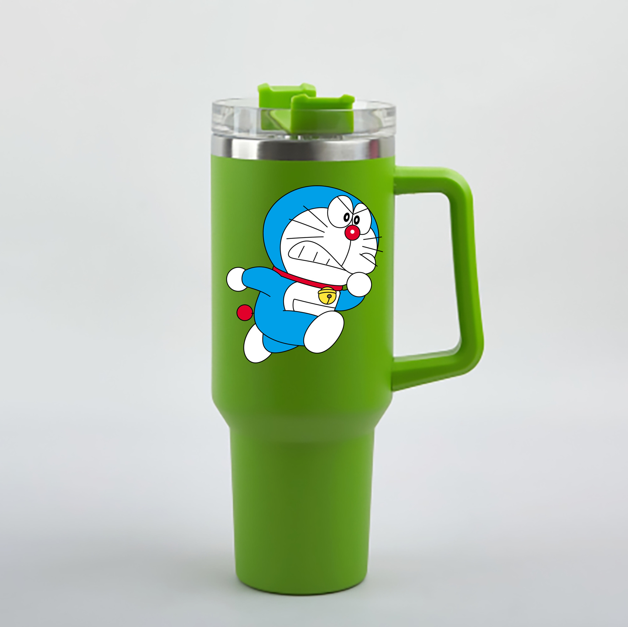 （画像用） ドラえもん Doraemon 1200mL車用タンブラー - クリスタルステッカー（プラスチックストロー付き）